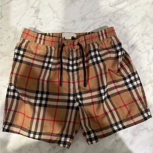 Burberry Tan and Red Plaid Shorts